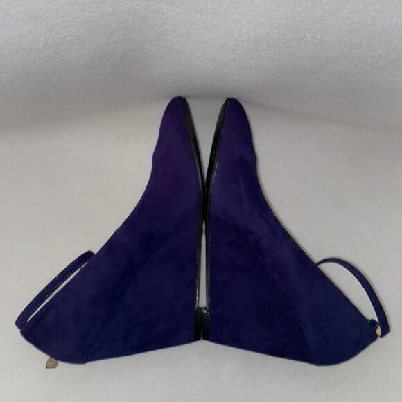 Bamboo Size 8 1/2 Cobalt Blue Ankle Strap Wedges - Picture 9 of 16